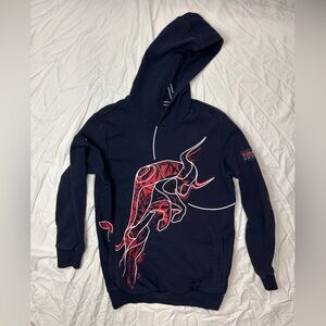 Puma Red Bull Racing F1 Navy Hoodie with Red Graphic Design